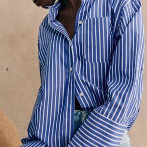 Sezane Bilma Shirt Blue Stripes - Size 10